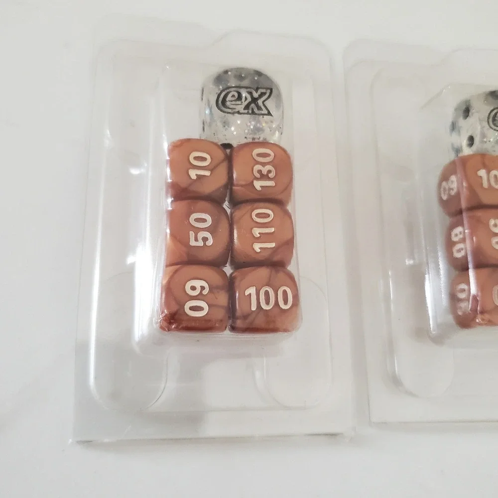 Pokemon TCG Damage Counter Dice Lot 3 Sets Marbled Bronze White ex Glitter Dice